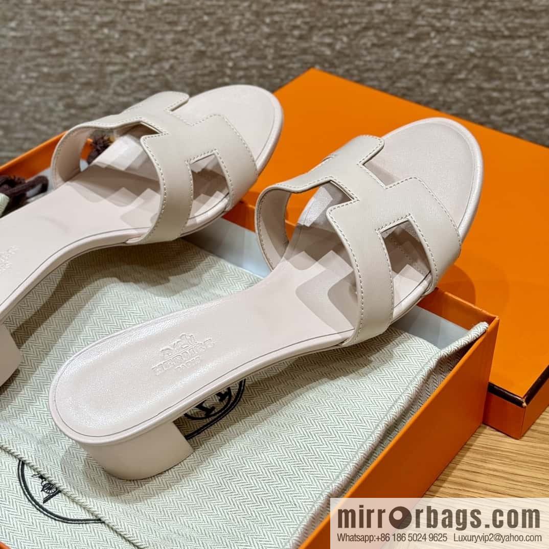 HERMES 185 Oasis High Heel Sandals, Petal Powder /Swift