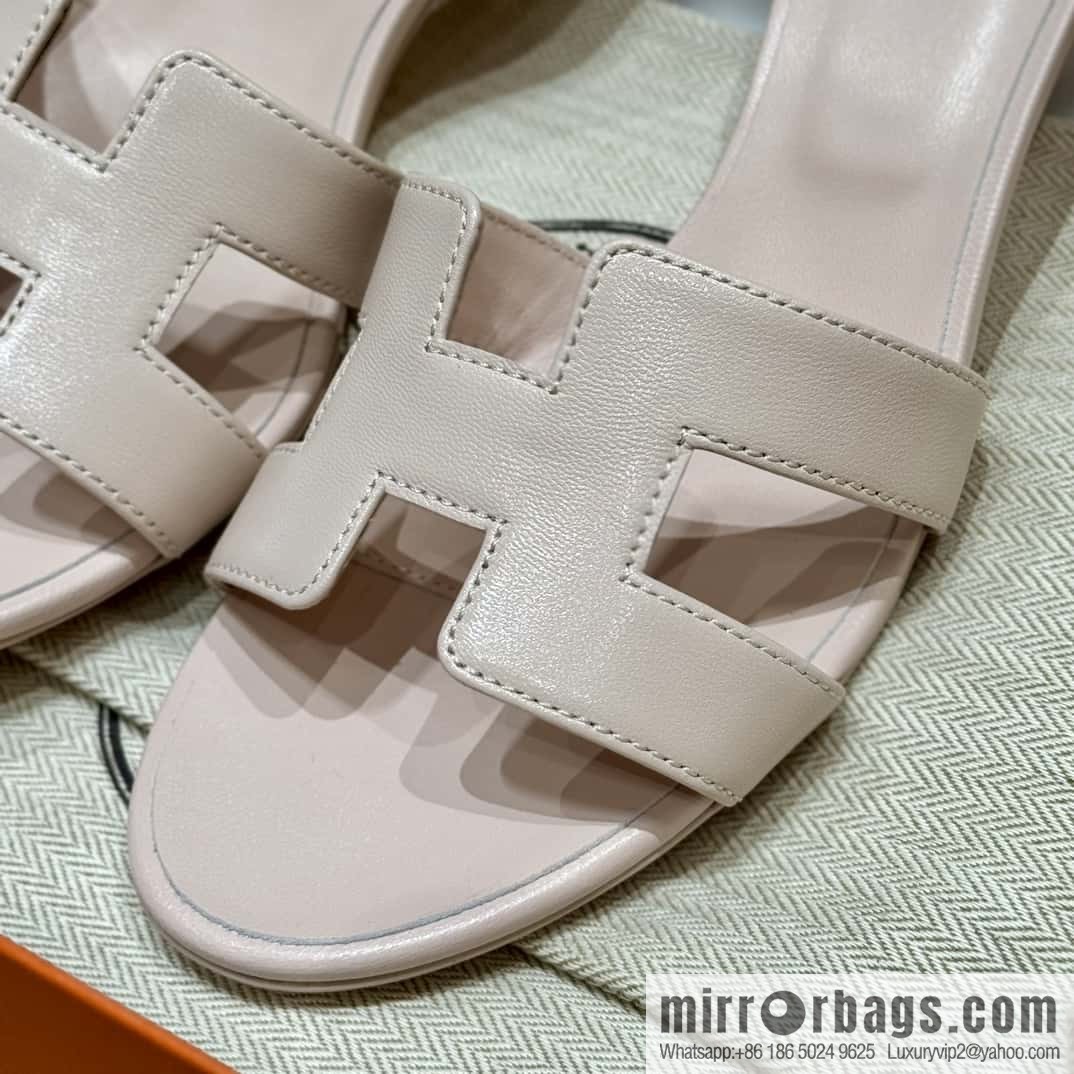 HERMES 185 Oasis High Heel Sandals, Petal Powder /Swift