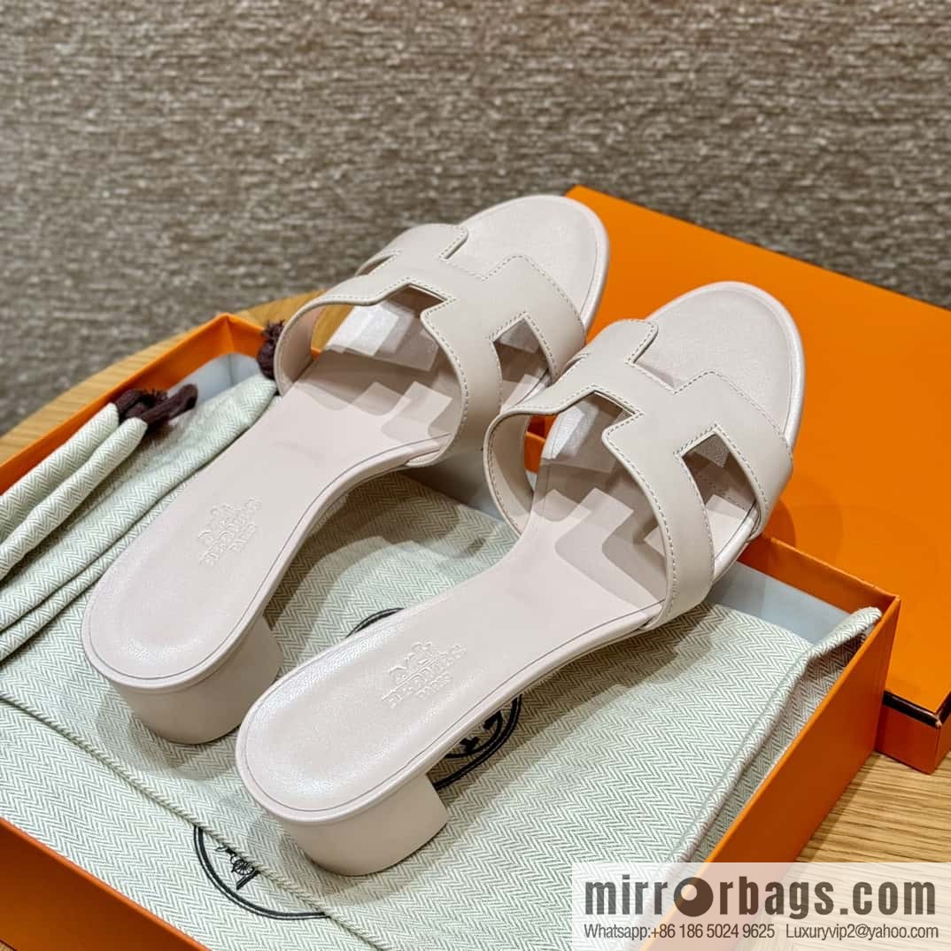 HERMES 185 Oasis High Heel Sandals, Petal Powder /Swift