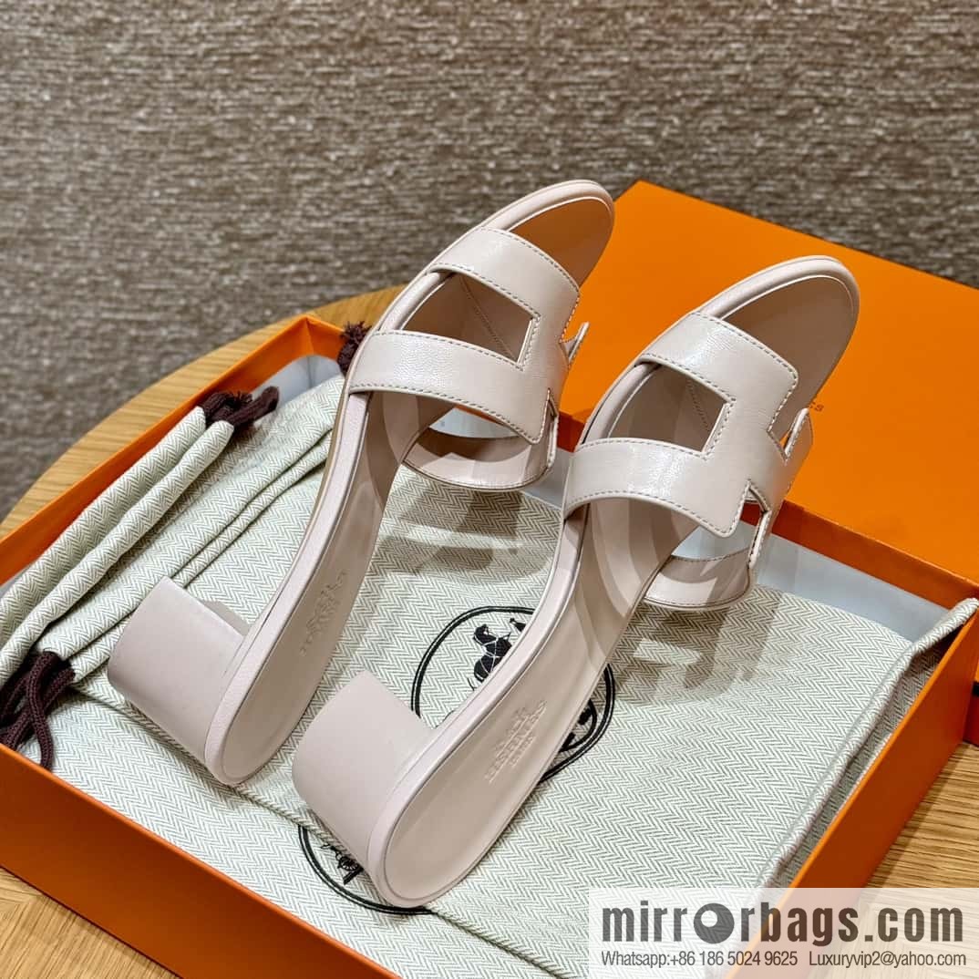 HERMES 185 Oasis High Heel Sandals, Petal Powder /Swift