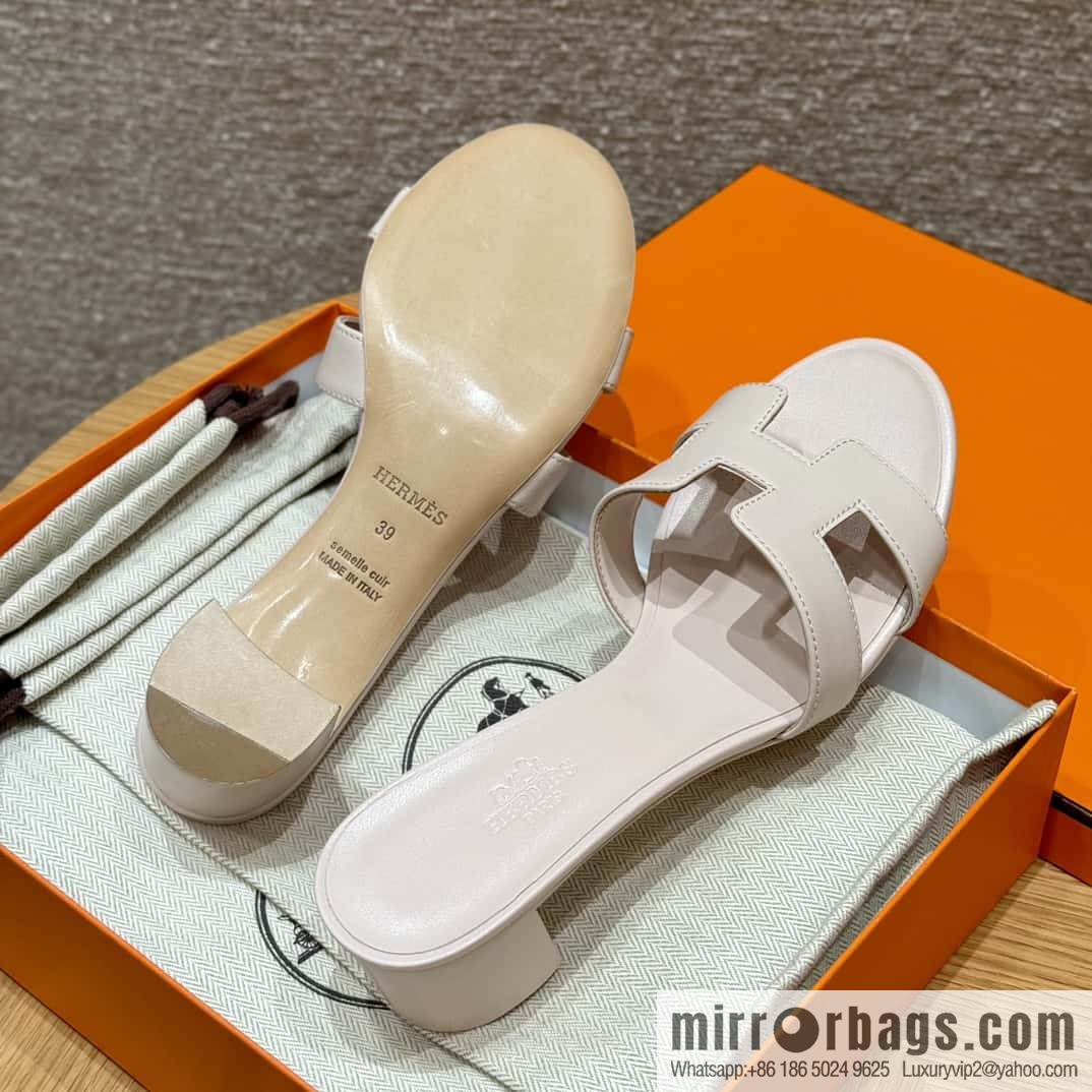 HERMES 185 Oasis High Heel Sandals, Petal Powder /Swift