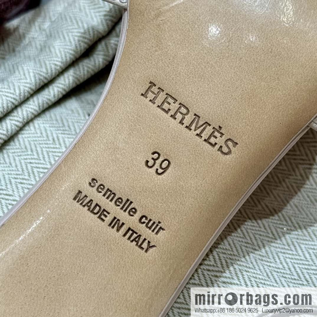 HERMES 185 Oasis High Heel Sandals, Petal Powder /Swift