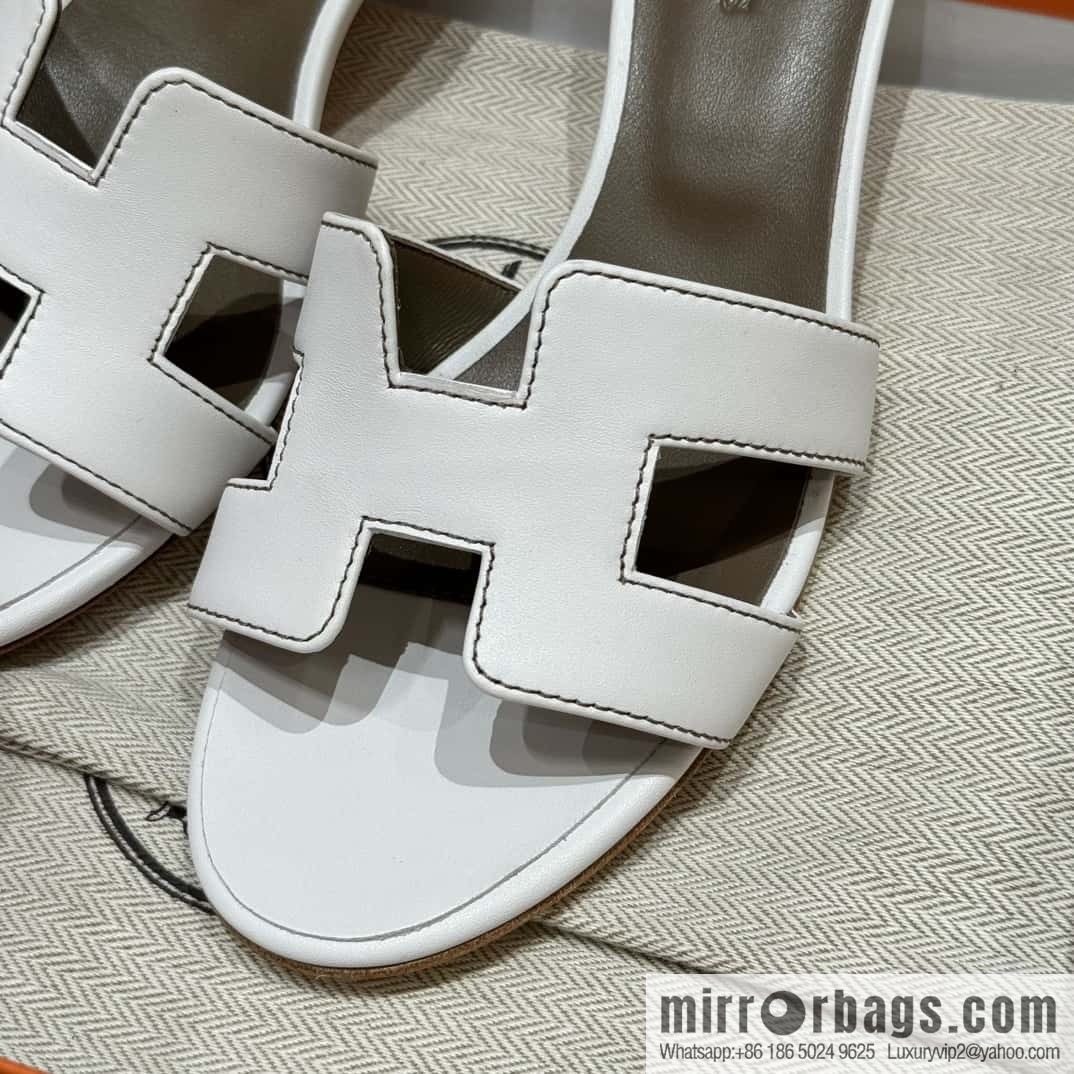 HERMES 185 Oasis High Heel Sandals, Pure White/01/Blanc /Swift