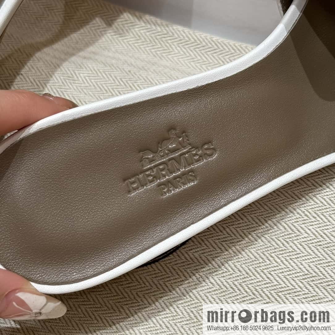HERMES 185 Oasis High Heel Sandals, Pure White/01/Blanc /Swift