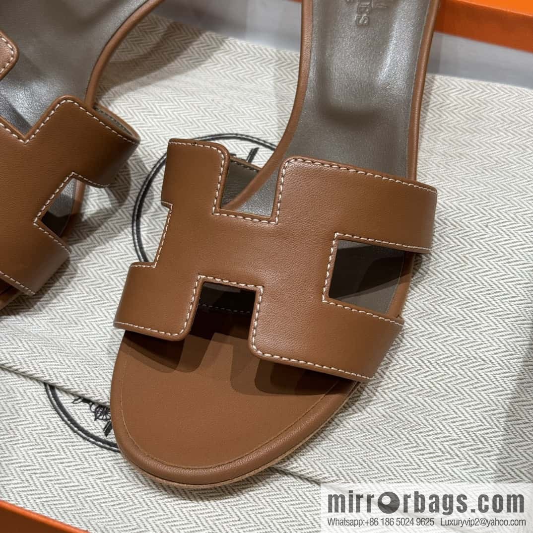 HERMES 185 Oasis high heel sandals, golden brown/ck37/gold plain /Swift