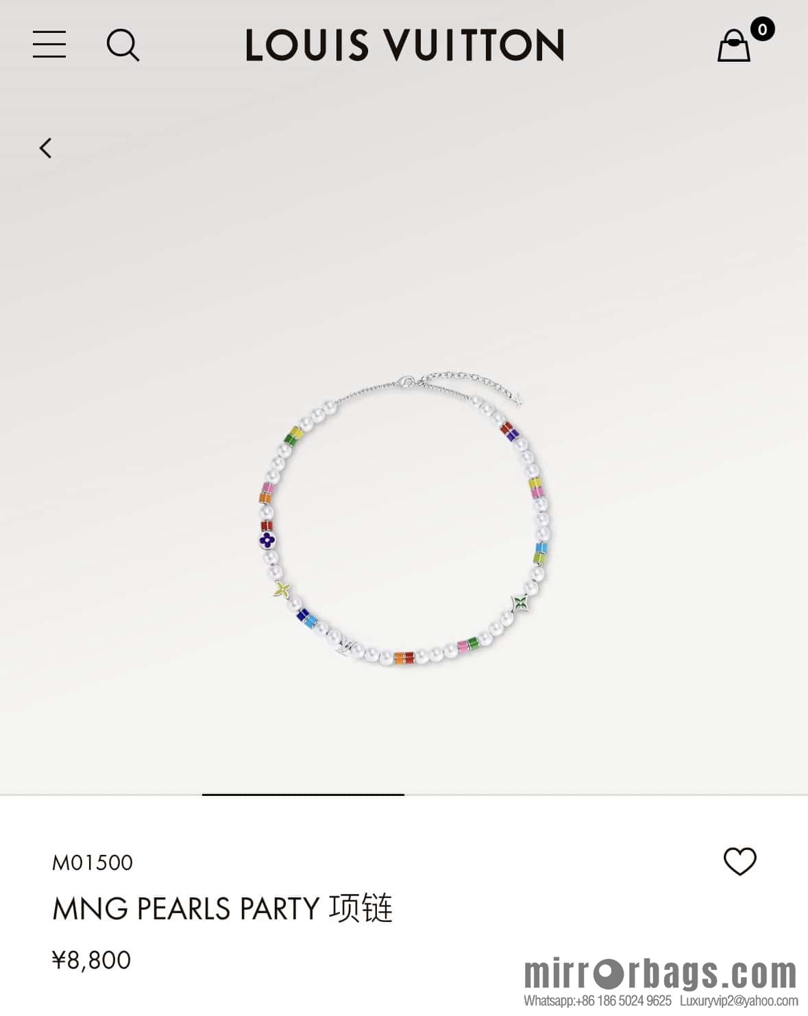 ❗️New ❗️ LV Louis Vuitton MNG PEARLS PARTY Necklace, Bracelet ☀️