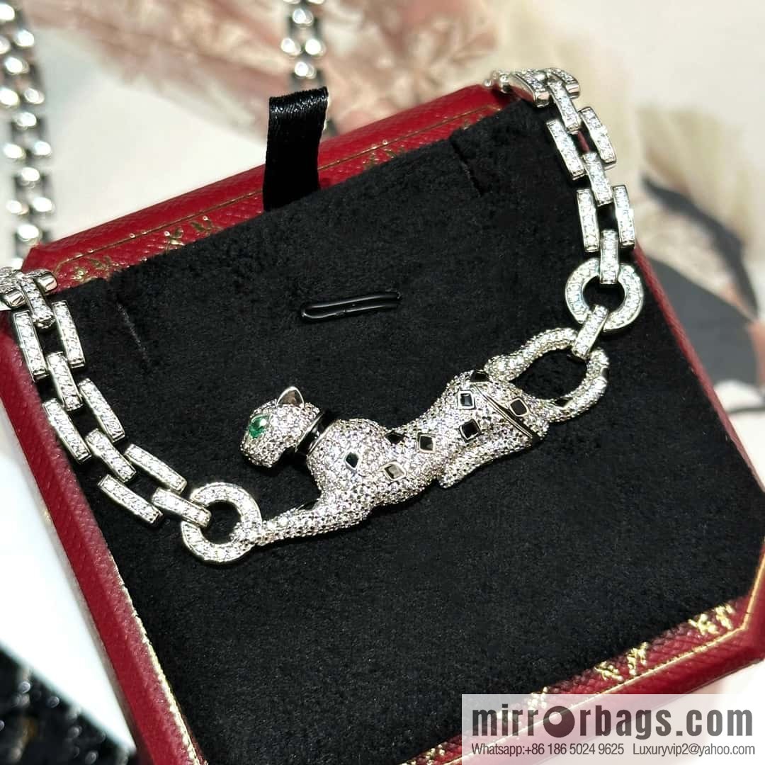 ❗New ❗ ☀ Cartier Cartier Jungle Series Full Diamond Leopard Necklace, Bracelet ☀