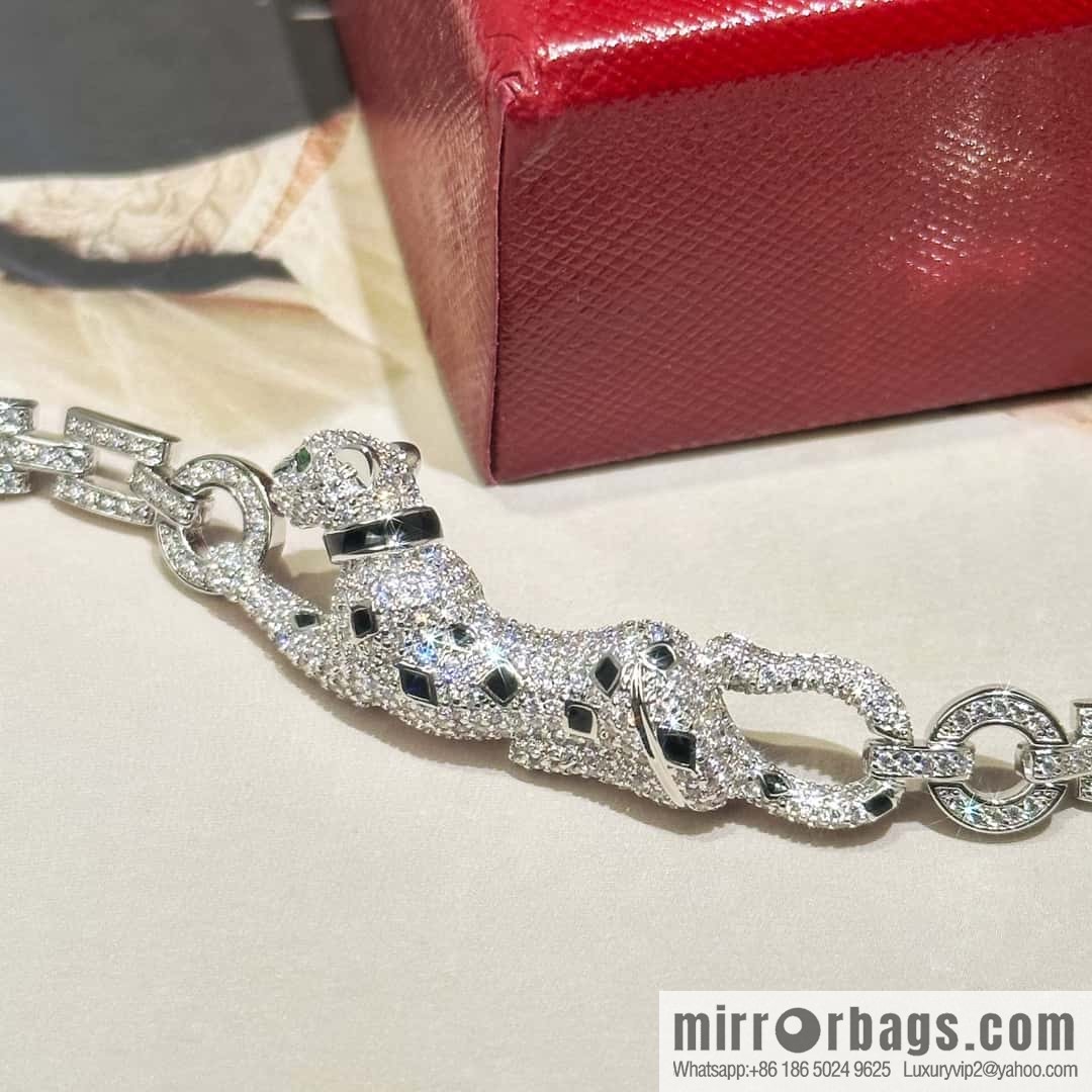 ❗New ❗ ☀ Cartier Cartier Jungle Series Full Diamond Leopard Necklace, Bracelet ☀