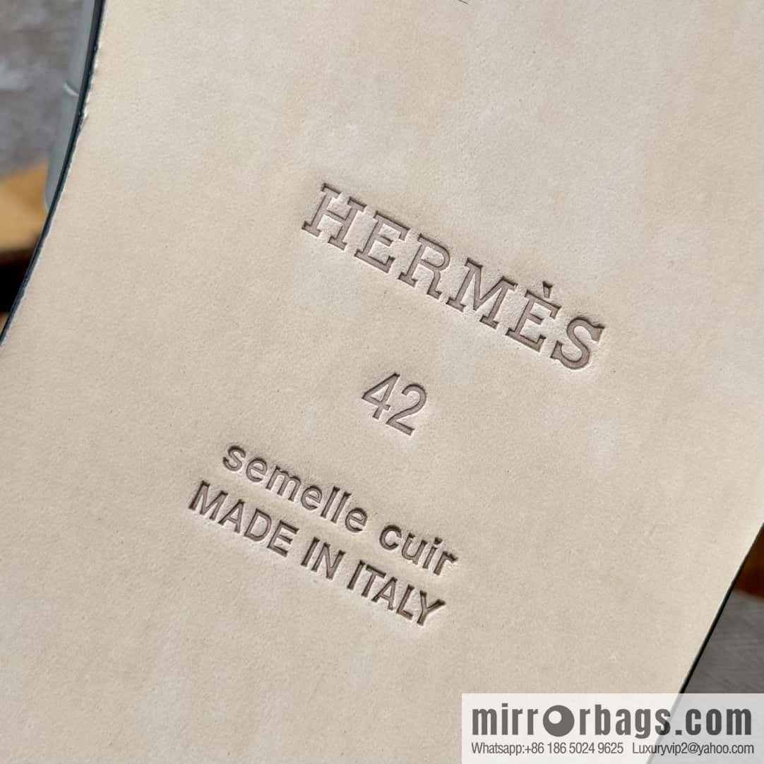 HERMES 182 -Lzmir Men's slippers Men's slippers, turtledove gray/ck81/with tin ash foot pad alligator/crocodile🐊