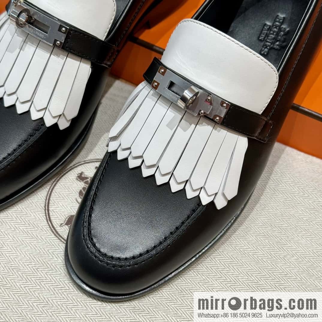 HERMES 227Destin loafers, black/ck89/noir calfskin/calfskin