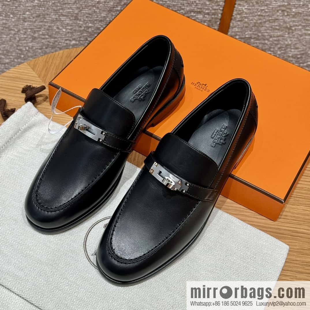 HERMES 227Destin loafers, black/ck89/Black calfskin/calfskin