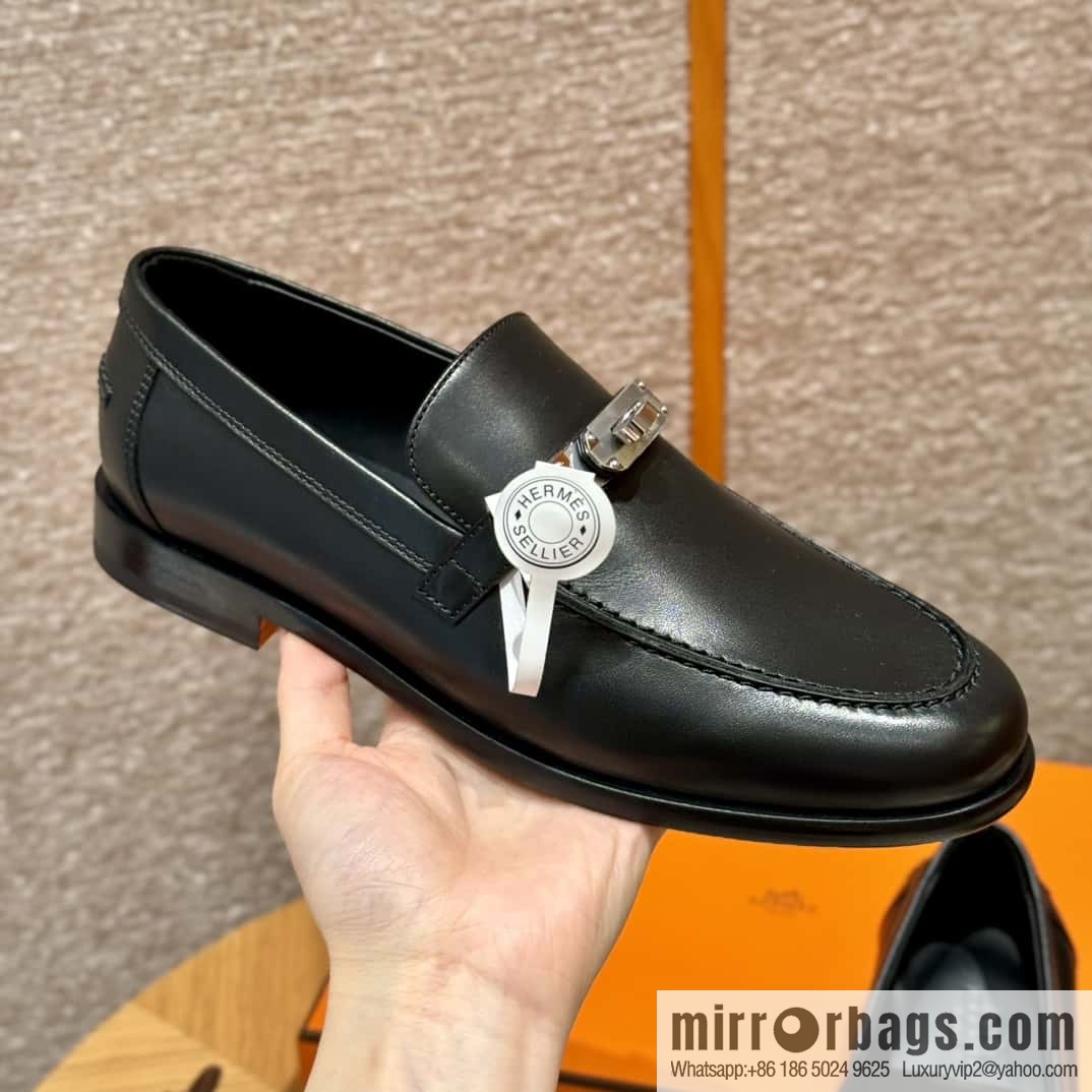 HERMES 227Destin loafers, black/ck89/Black calfskin/calfskin