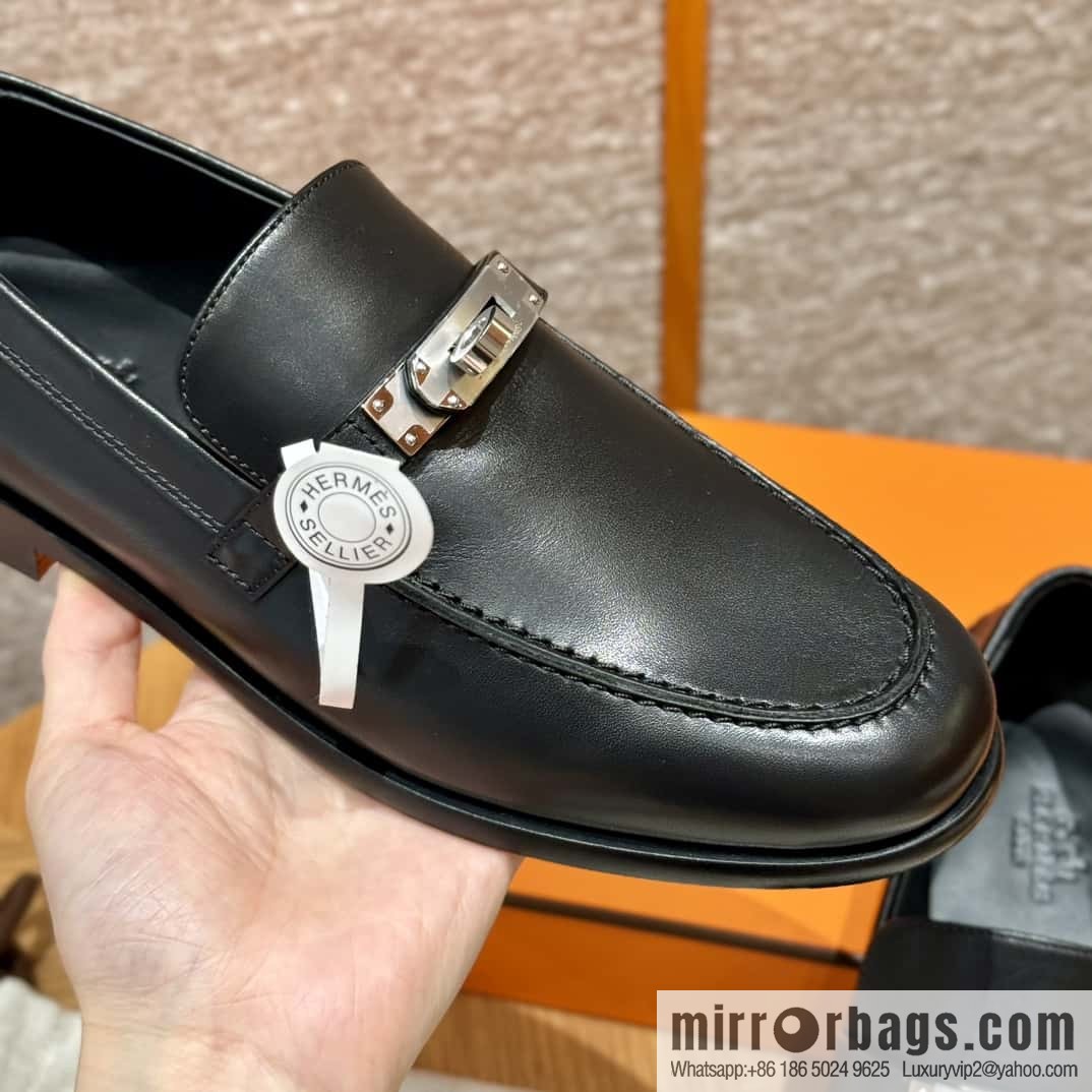 HERMES 227Destin loafers, black/ck89/Black calfskin/calfskin
