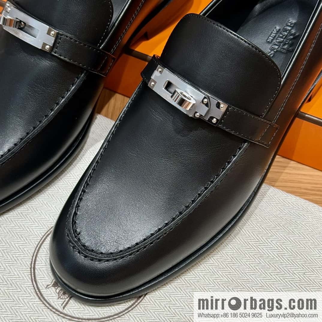 HERMES 227Destin loafers, black/ck89/Black calfskin/calfskin