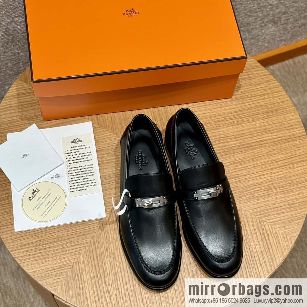 HERMES 227Destin loafers, black/ck89/Black calfskin/calfskin