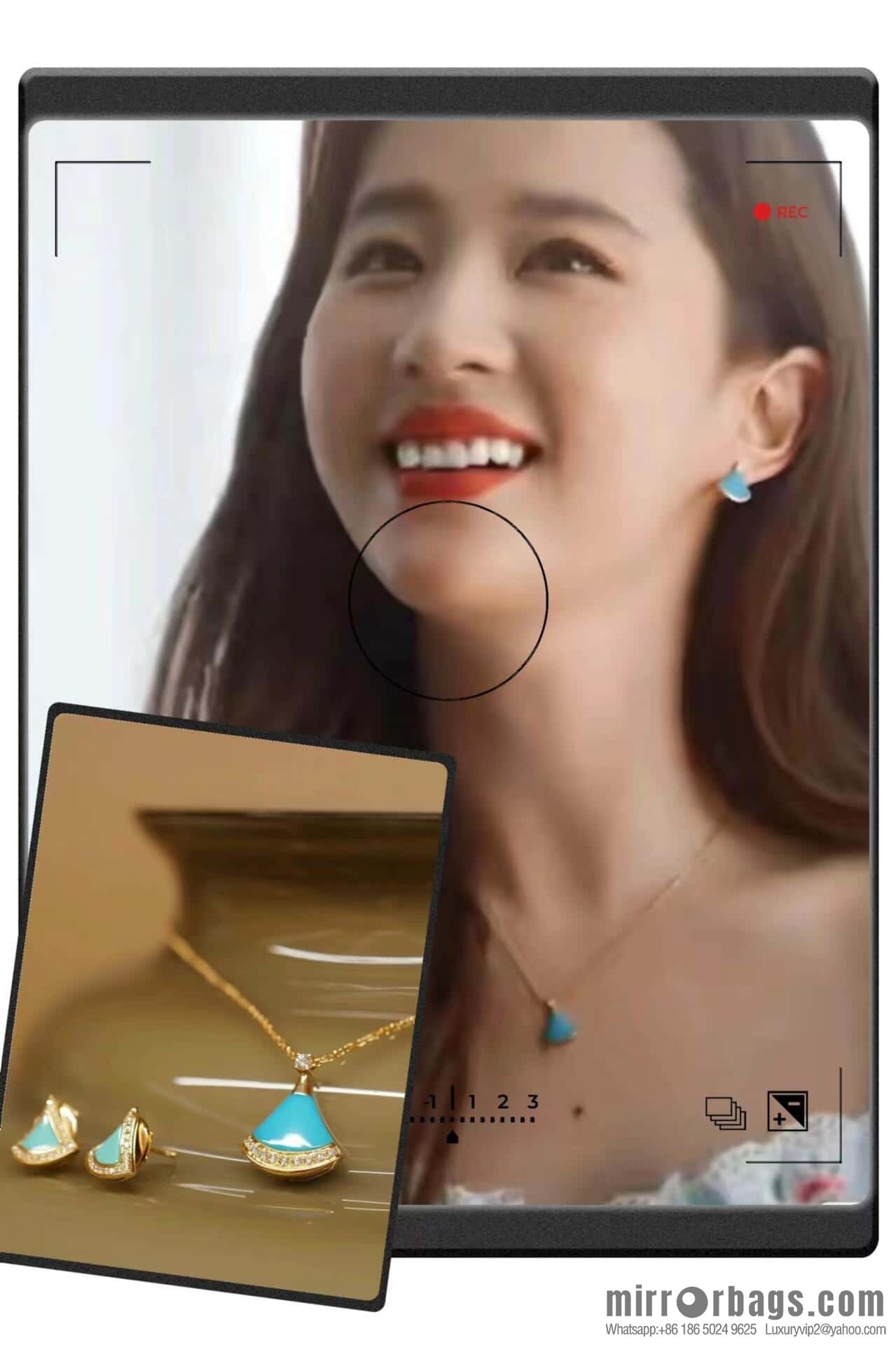 ❗️New ❗️ ☀️ BVLGARI DIVAS'DREAM Liu Yifei same turquoise fan necklace  ☀️
