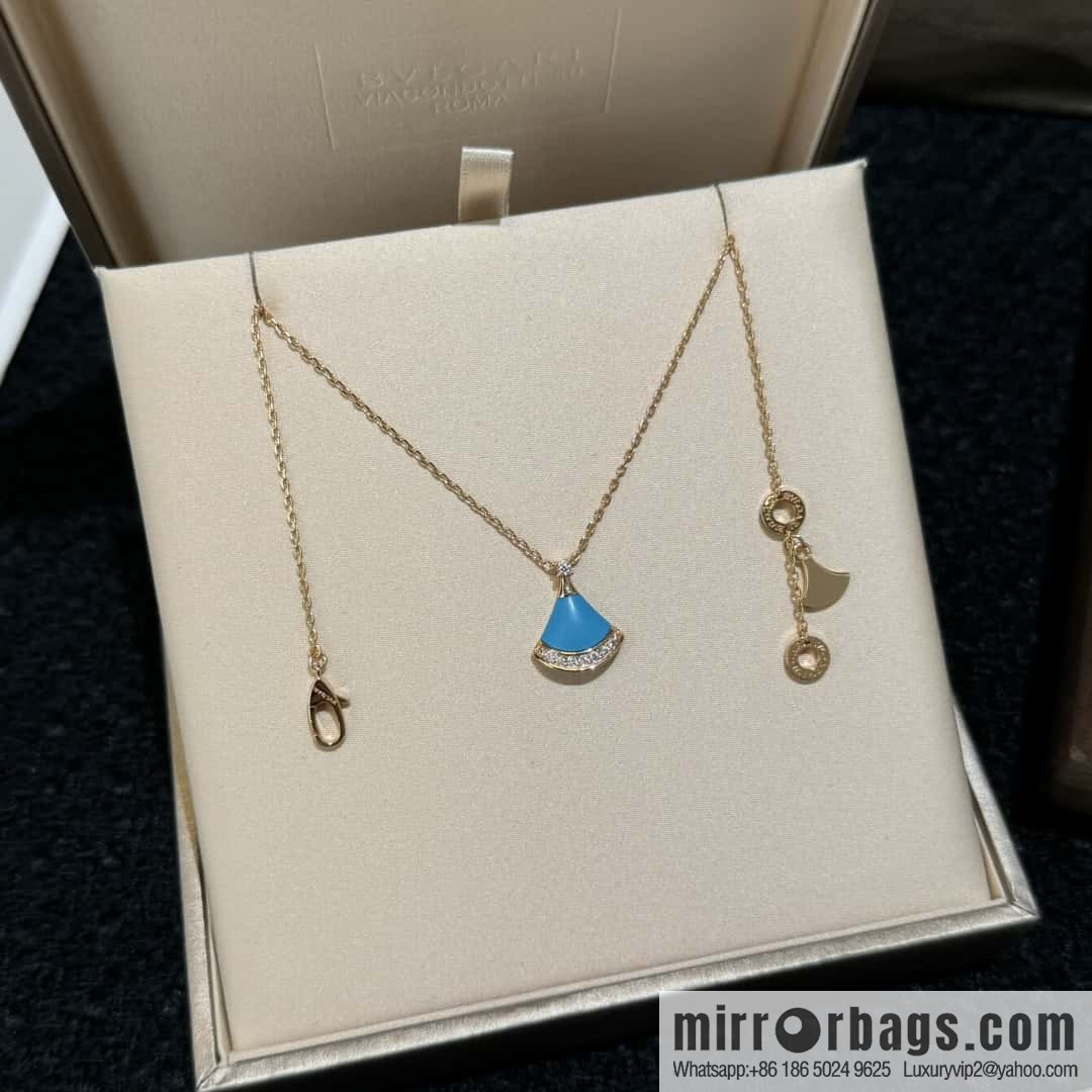 ❗️New ❗️ ☀️ BVLGARI DIVAS'DREAM Liu Yifei same turquoise fan necklace  ☀️