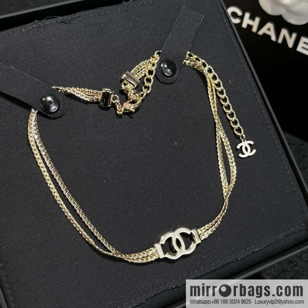 ❗️New ❗️☀️ New ☑️ Chanel Gold Double C Double Snake Bone Chain Necklace ☀️