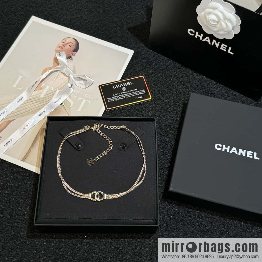 ❗️New ❗️☀️ New ☑️ Chanel Gold Double C Double Snake Bone Chain Necklace ☀️