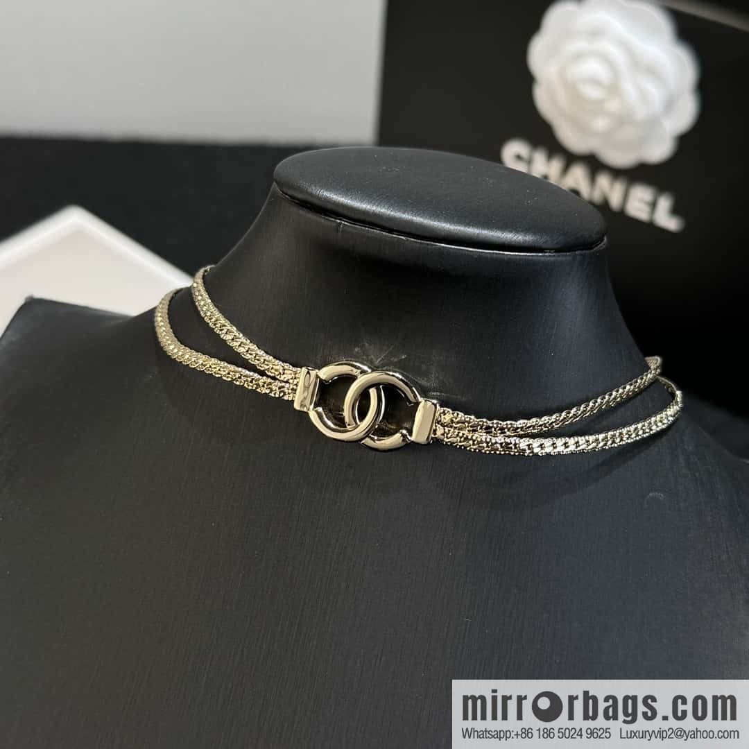 ❗️New ❗️☀️ New ☑️ Chanel Gold Double C Double Snake Bone Chain Necklace ☀️