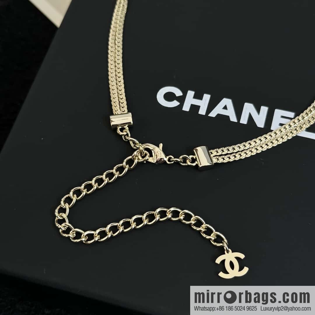 ❗️New ❗️☀️ New ☑️ Chanel Gold Double C Double Snake Bone Chain Necklace ☀️