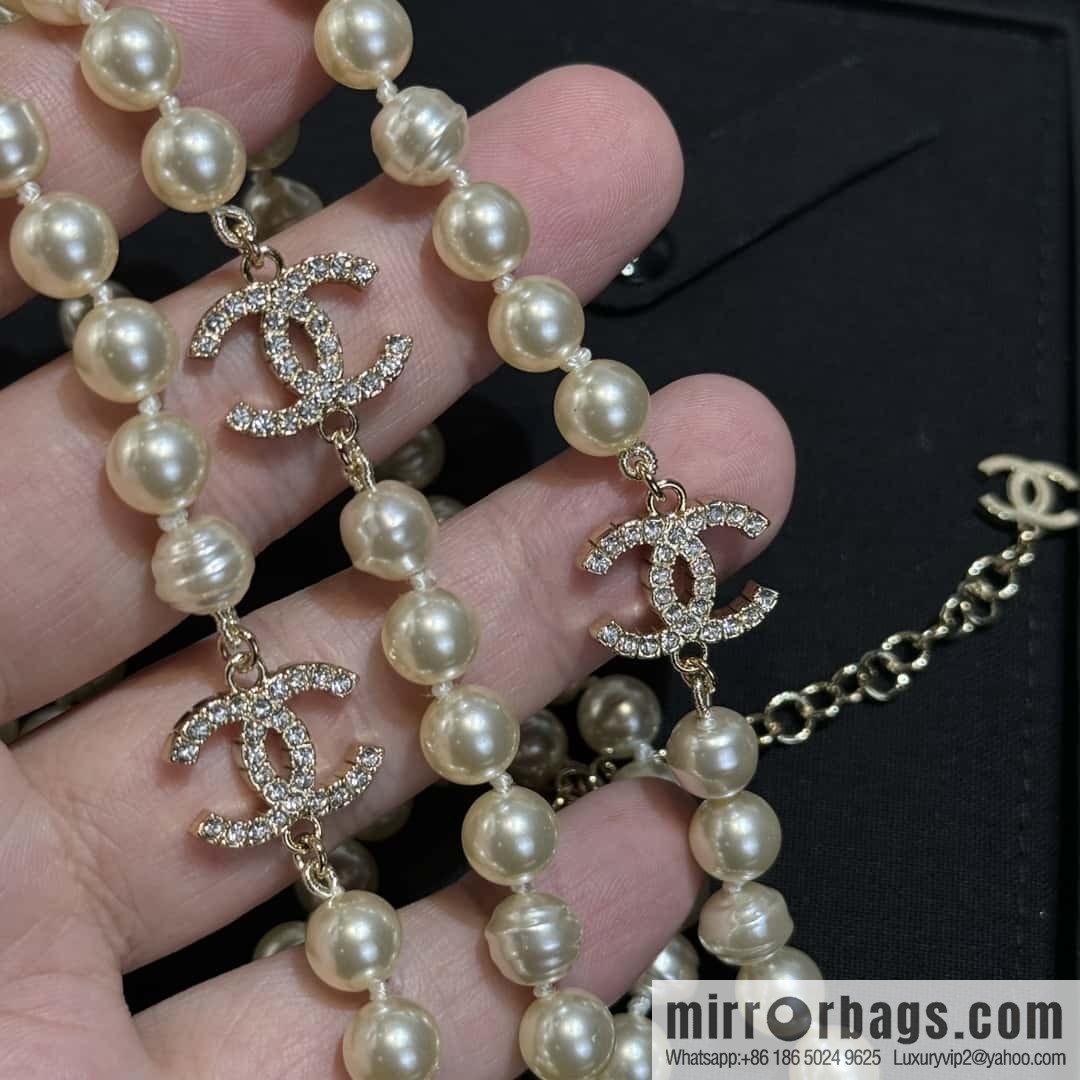 ❗️New ❗️☀️ New ☑️ Chanel 3 Double C Pearl Sweater Chain Necklace