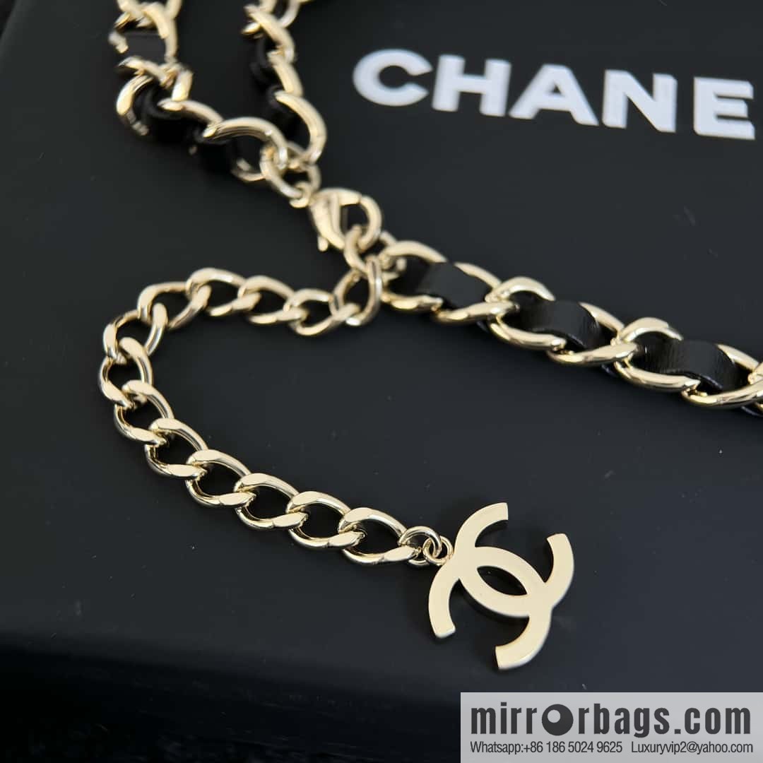 ❗️New ❗️ ☀️ New ☑️ Chanel Double C Black Leather Rope Belt Waist Chain ☀️