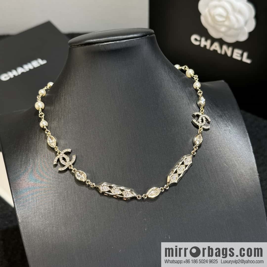 ❗️New ❗️☀️ New ☑️ Chanel Double C Horse Eye Rhinestone Necklace ☀️