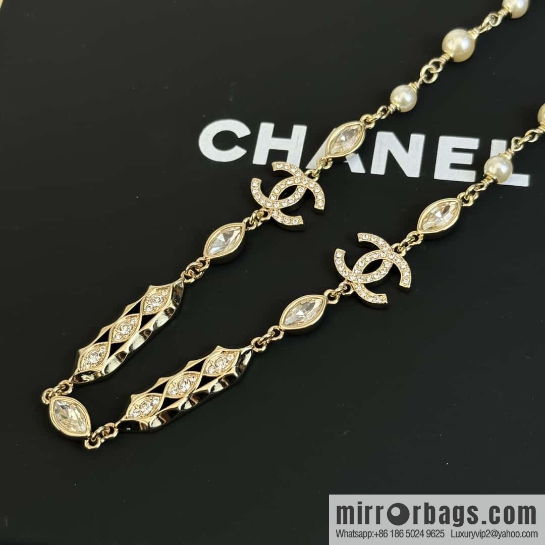 ❗️New ❗️☀️ New ☑️ Chanel Double C Horse Eye Rhinestone Necklace ☀️