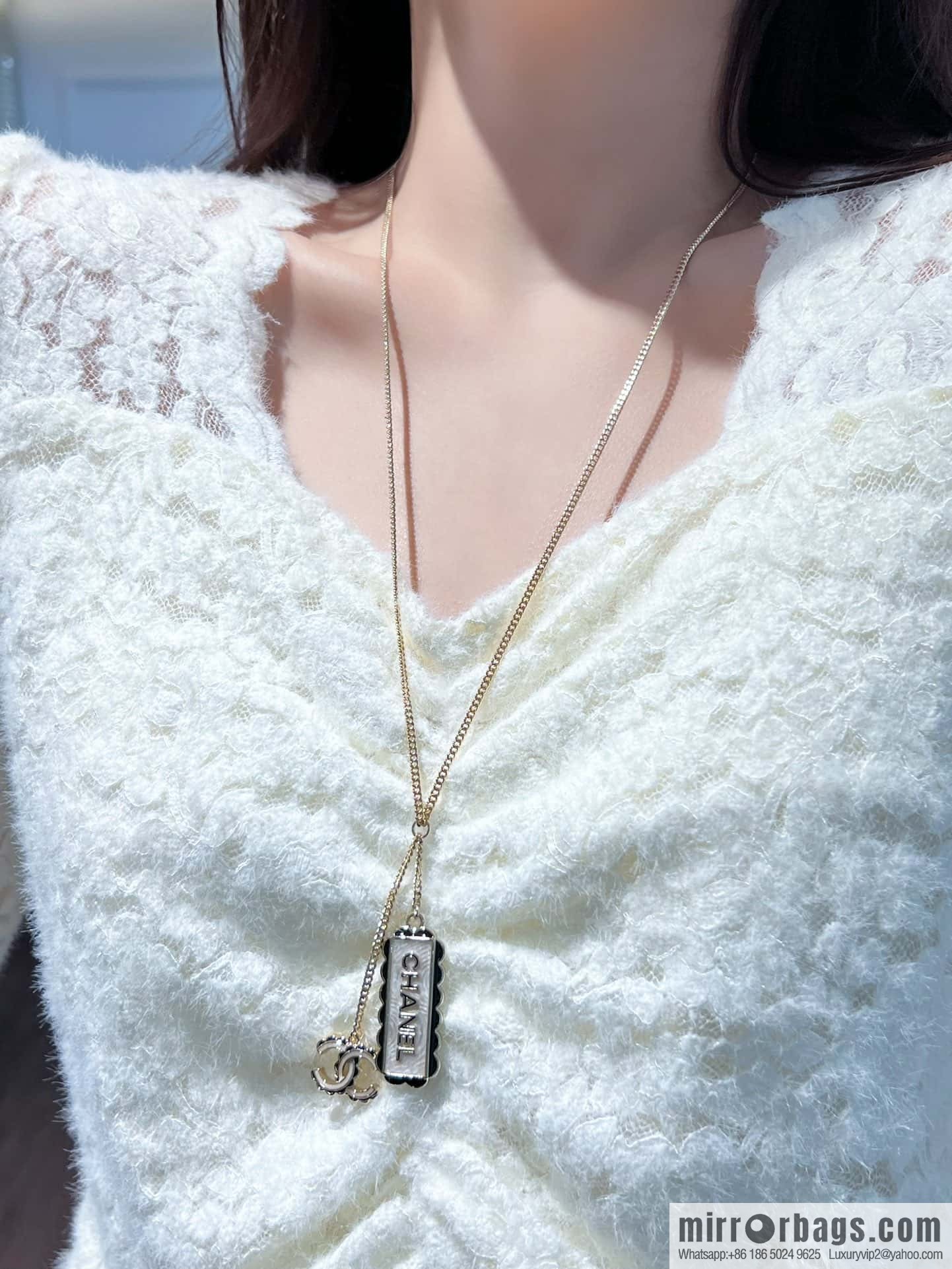 ❗️New ❗️☀️ New ☑️ Chanel Double C Lace Square Necklace ☀️