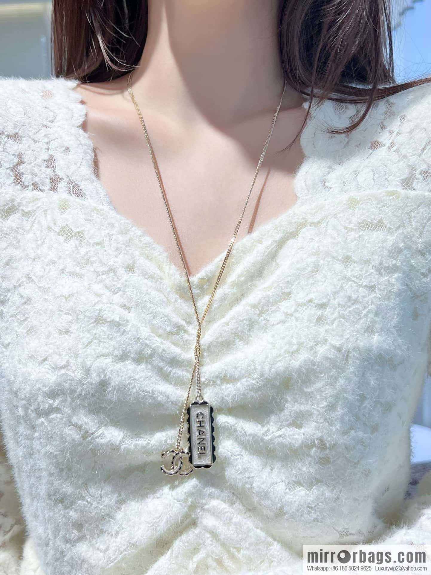 ❗️New ❗️☀️ New ☑️ Chanel Double C Lace Square Necklace ☀️