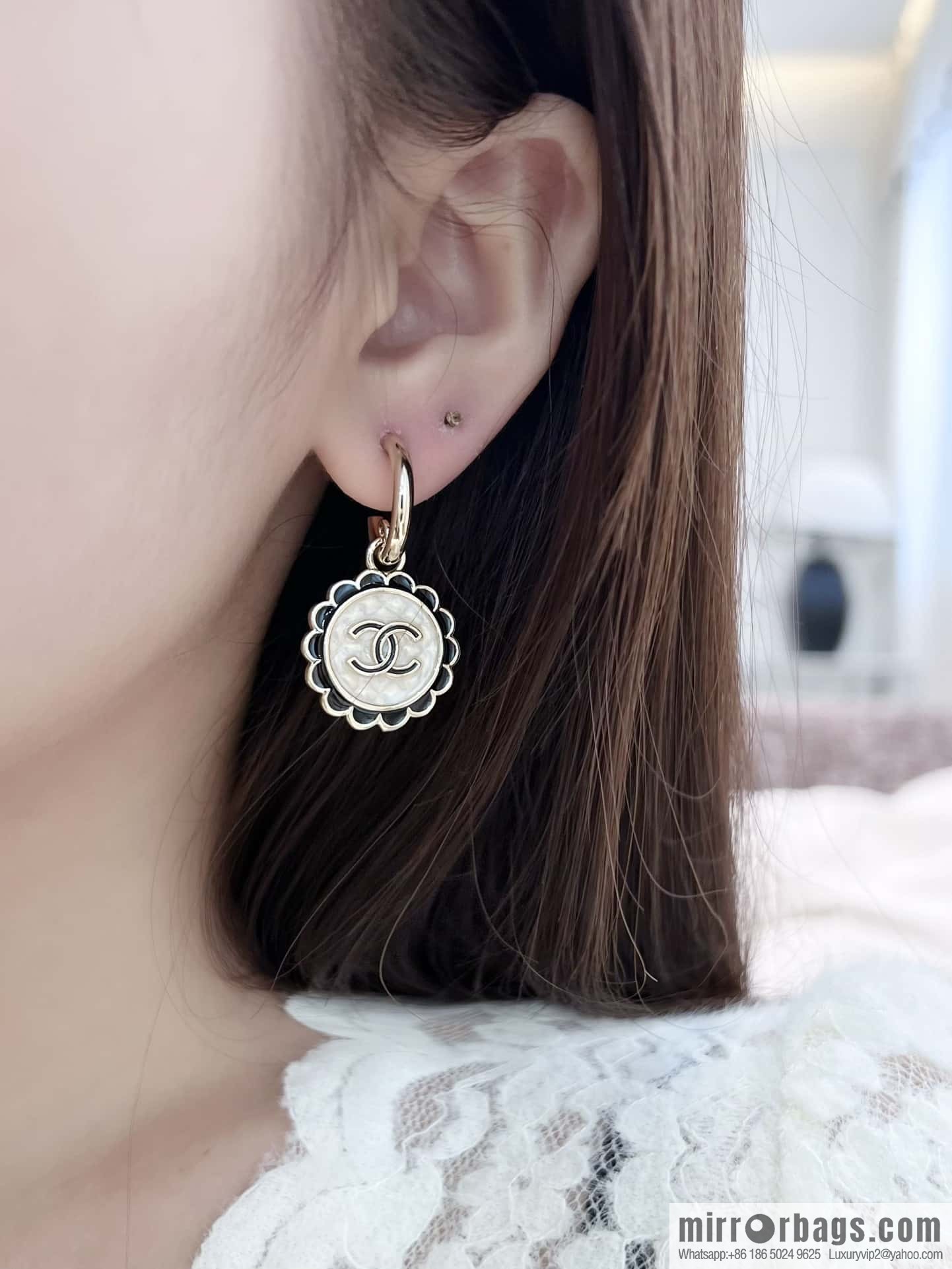 ❗️New ❗️ ☀️ new ☑️ chanel c2 double c round stud earrings ☀️