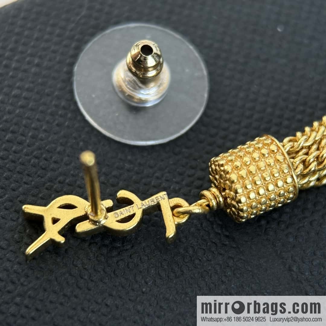 ❗️New ❗️ Saint Laurent YSL gold fringed stud earrings