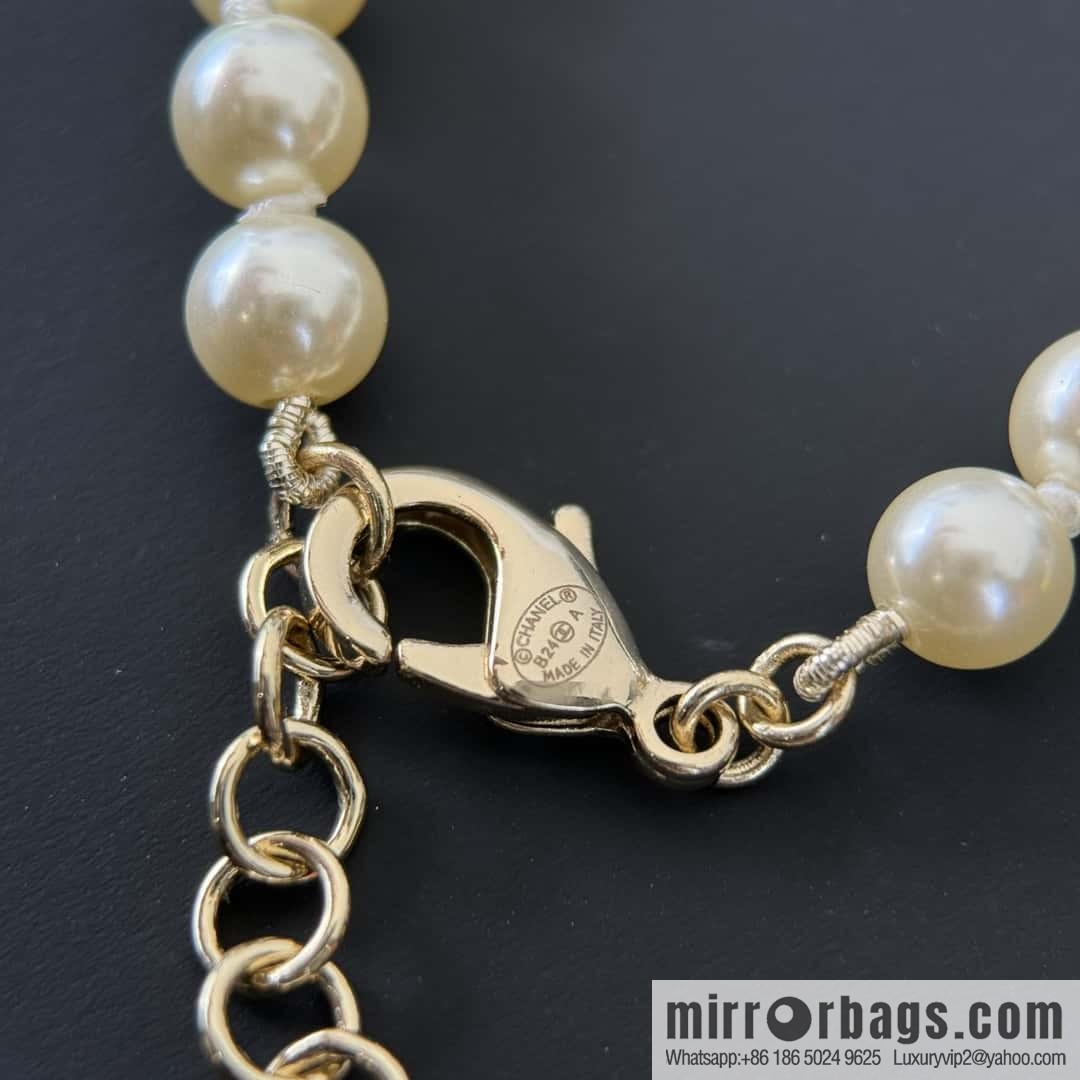 ☀️New ☑️ Chanel peach heart love pearl necklace
