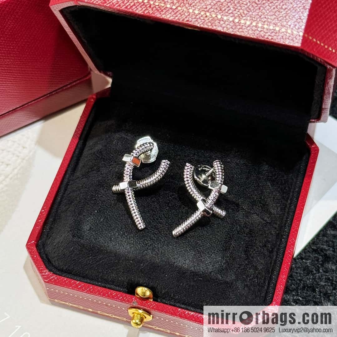 ❗New ❗ ☀️ ☀ Cartier Cartier Cross Screw Nut Earrings ☀