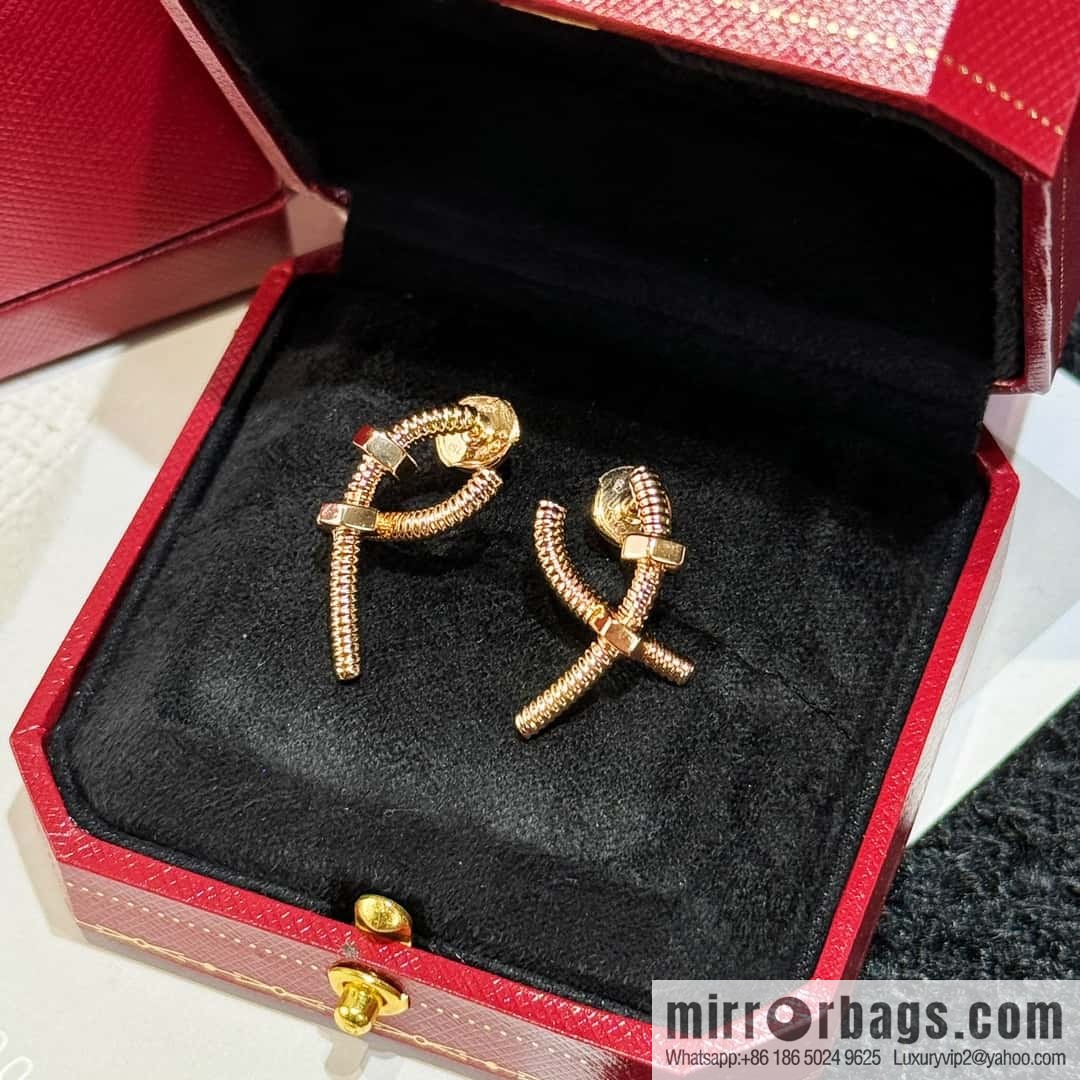 ❗New ❗ ☀️ ☀ Cartier Cartier Cross Screw Nut Earrings ☀