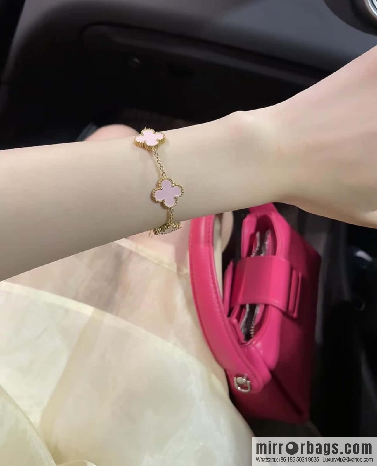 ❗️CNC version ❗️ ☀️ Van Cleef & Arpels powder Fritillary four-leaf clover five-flower bracelet ☀