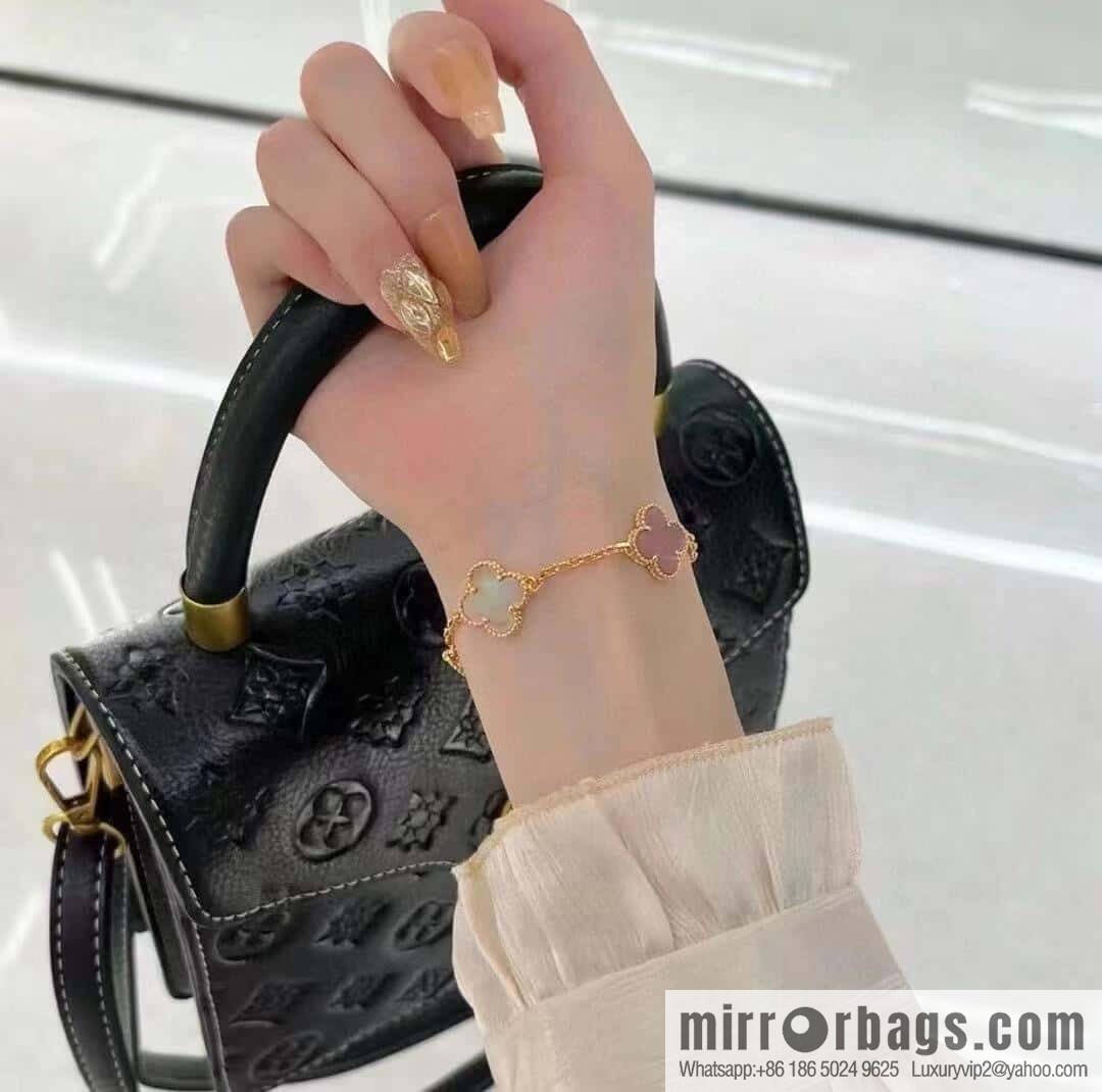 ❗️CNC version ❗️ ☀️ Van Cleef & Arpels powder Fritillary four-leaf clover five-flower bracelet ☀