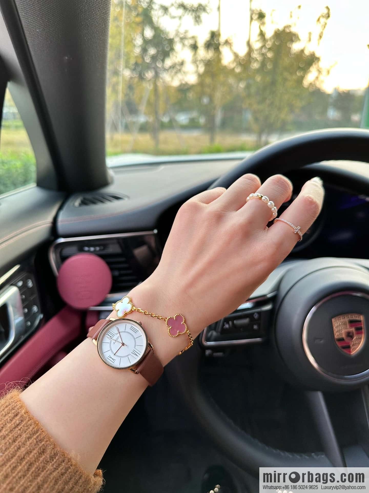 ❗️CNC version ❗️ ☀️ Van Cleef & Arpels powder Fritillary four-leaf clover five-flower bracelet ☀