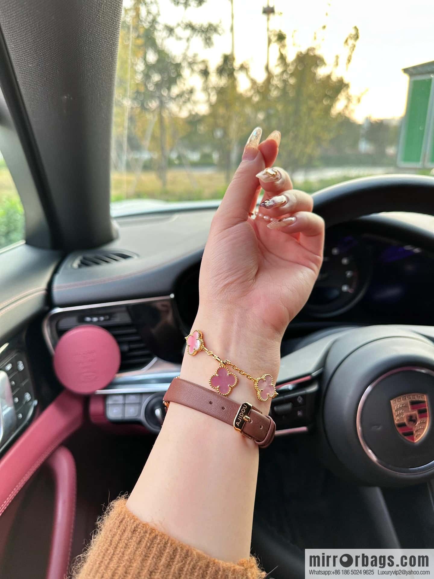 ❗️CNC version ❗️ ☀️ Van Cleef & Arpels powder Fritillary four-leaf clover five-flower bracelet ☀