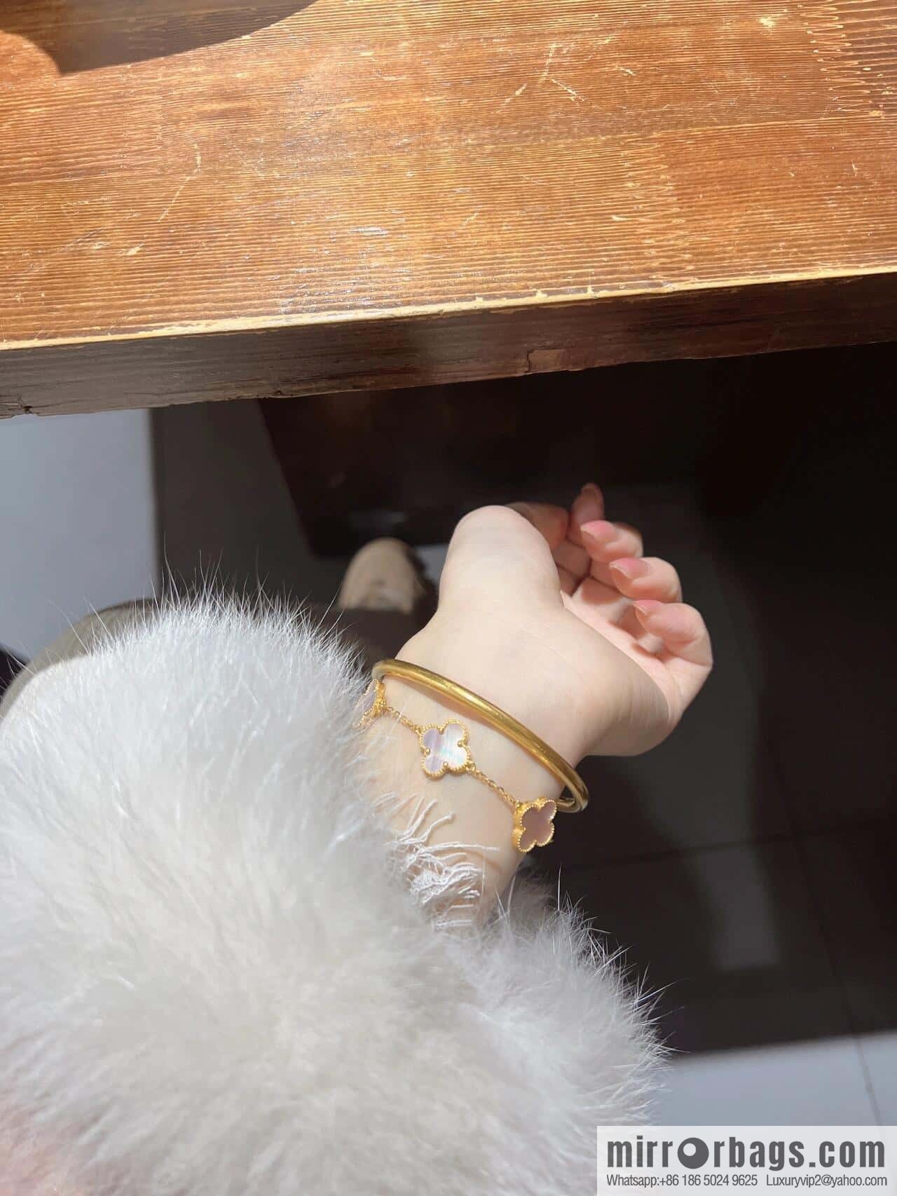 ❗️CNC version ❗️ ☀️ Van Cleef & Arpels powder Fritillary four-leaf clover five-flower bracelet ☀