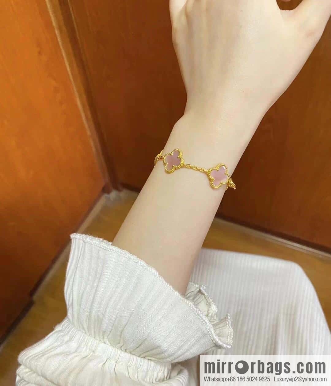 ❗️CNC version ❗️ ☀️ Van Cleef & Arpels powder Fritillary four-leaf clover five-flower bracelet ☀