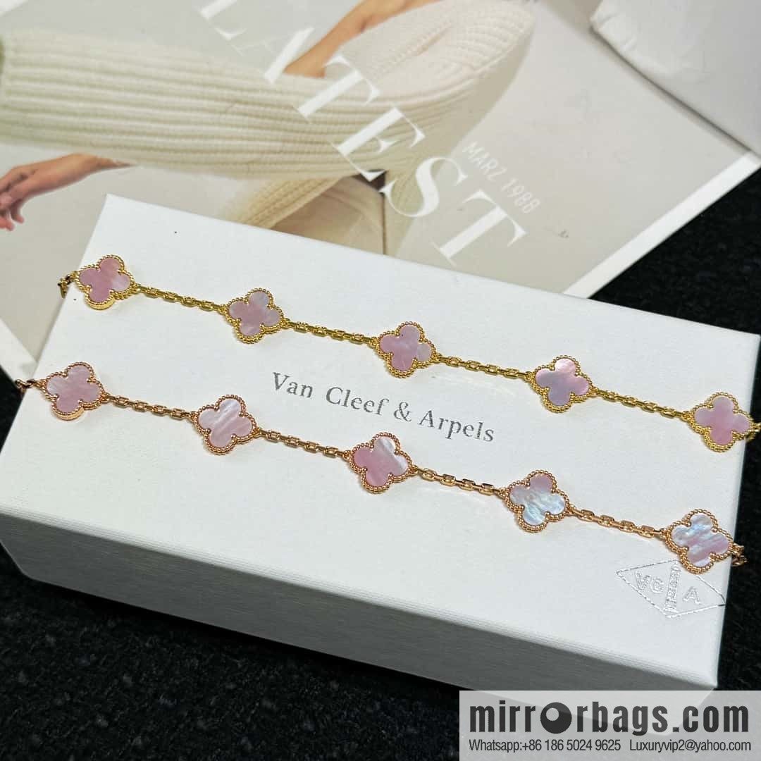 ❗️CNC version ❗️ ☀️ Van Cleef & Arpels powder Fritillary four-leaf clover five-flower bracelet ☀