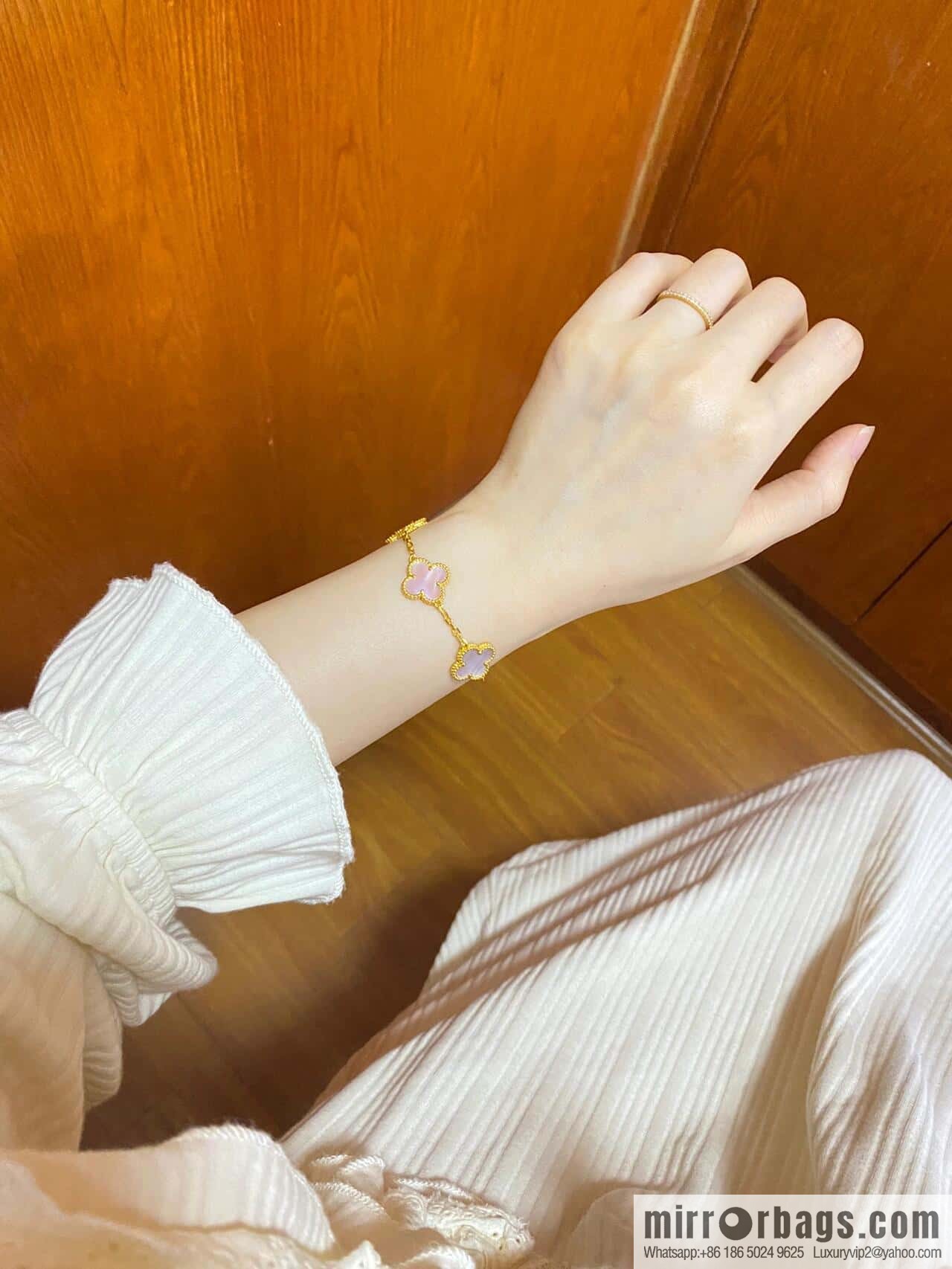 ❗️CNC version ❗️ ☀️ Van Cleef & Arpels powder Fritillary four-leaf clover five-flower bracelet ☀