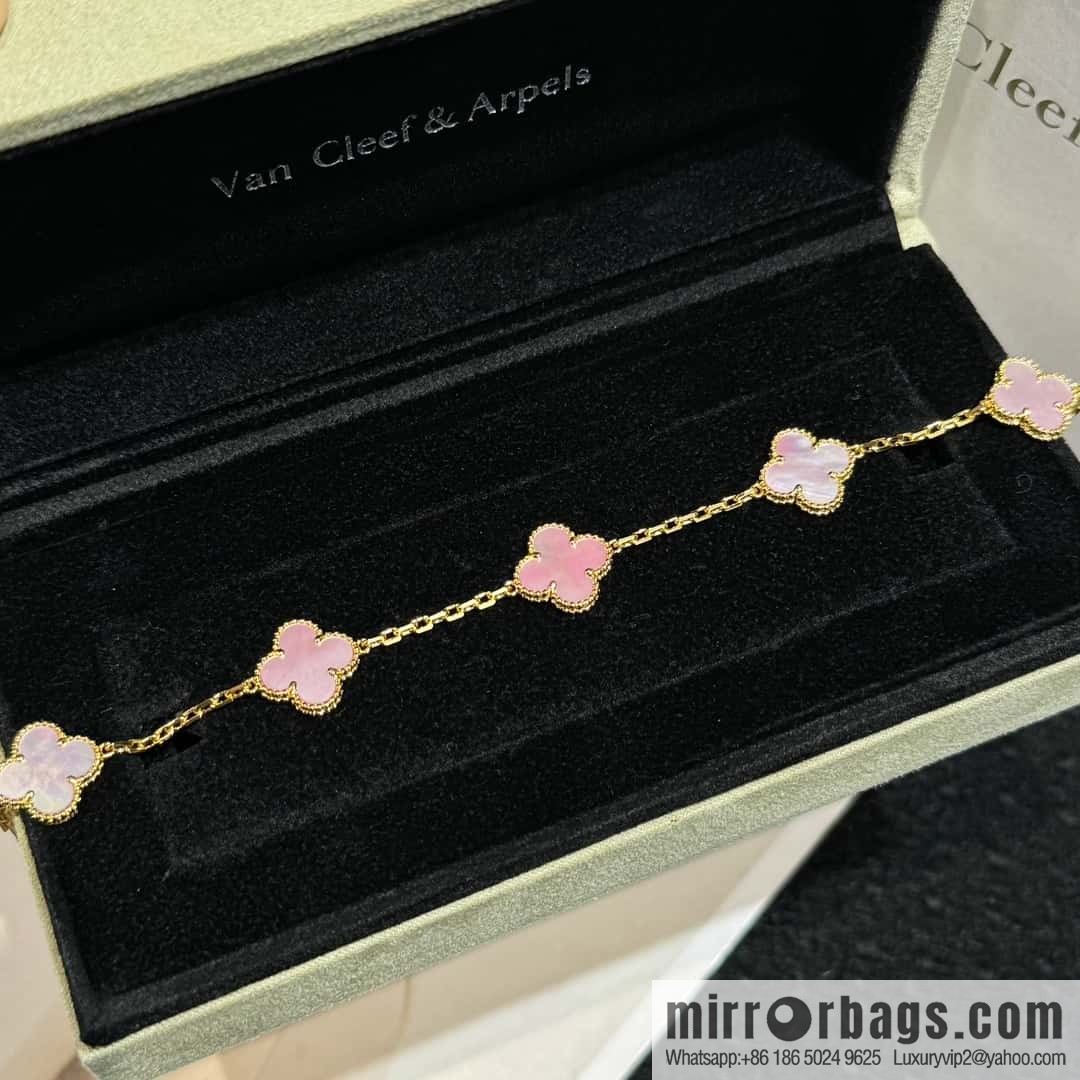 ❗️CNC version ❗️ ☀️ Van Cleef & Arpels powder Fritillary four-leaf clover five-flower bracelet ☀