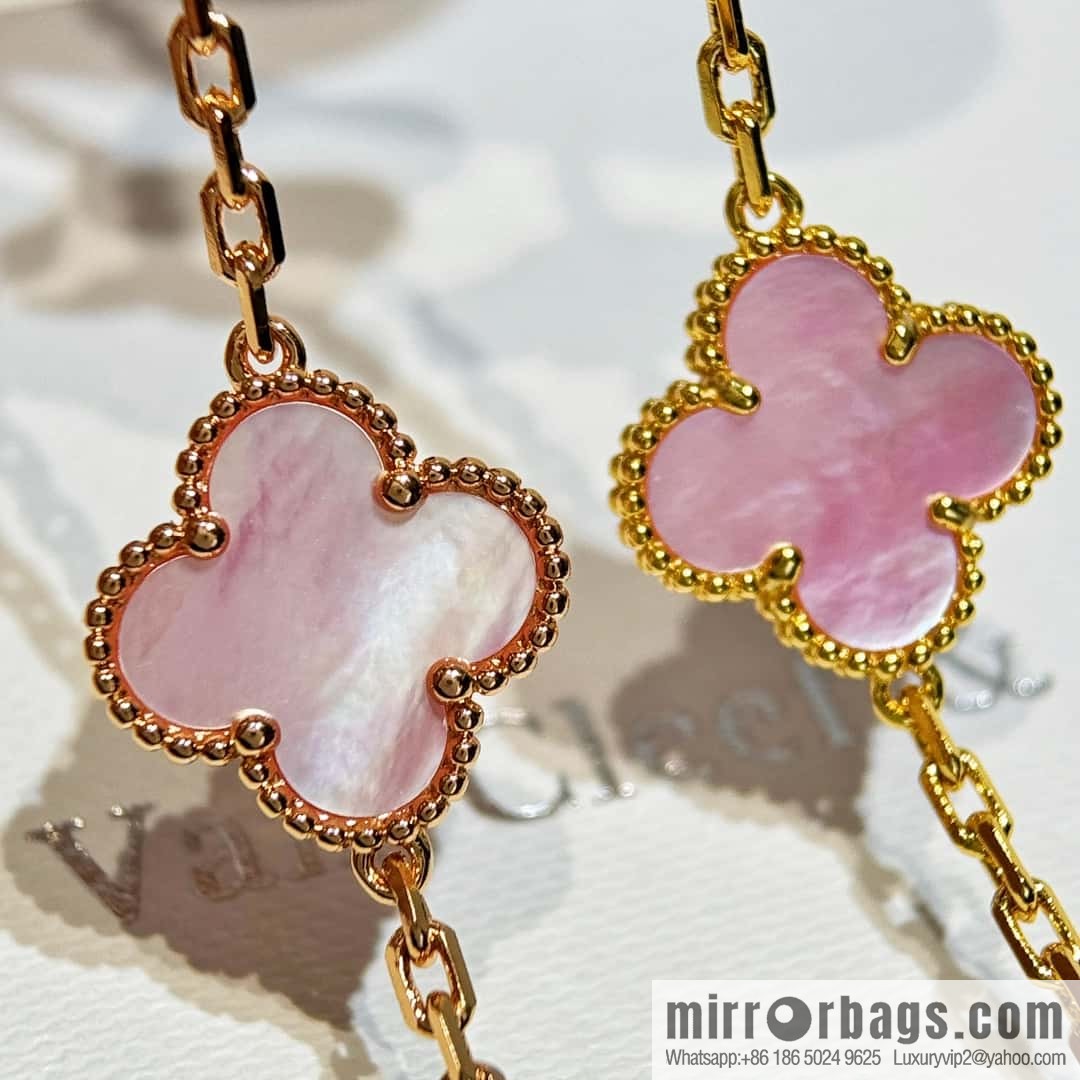 ❗️CNC version ❗️ ☀️ Van Cleef & Arpels powder Fritillary four-leaf clover five-flower bracelet ☀