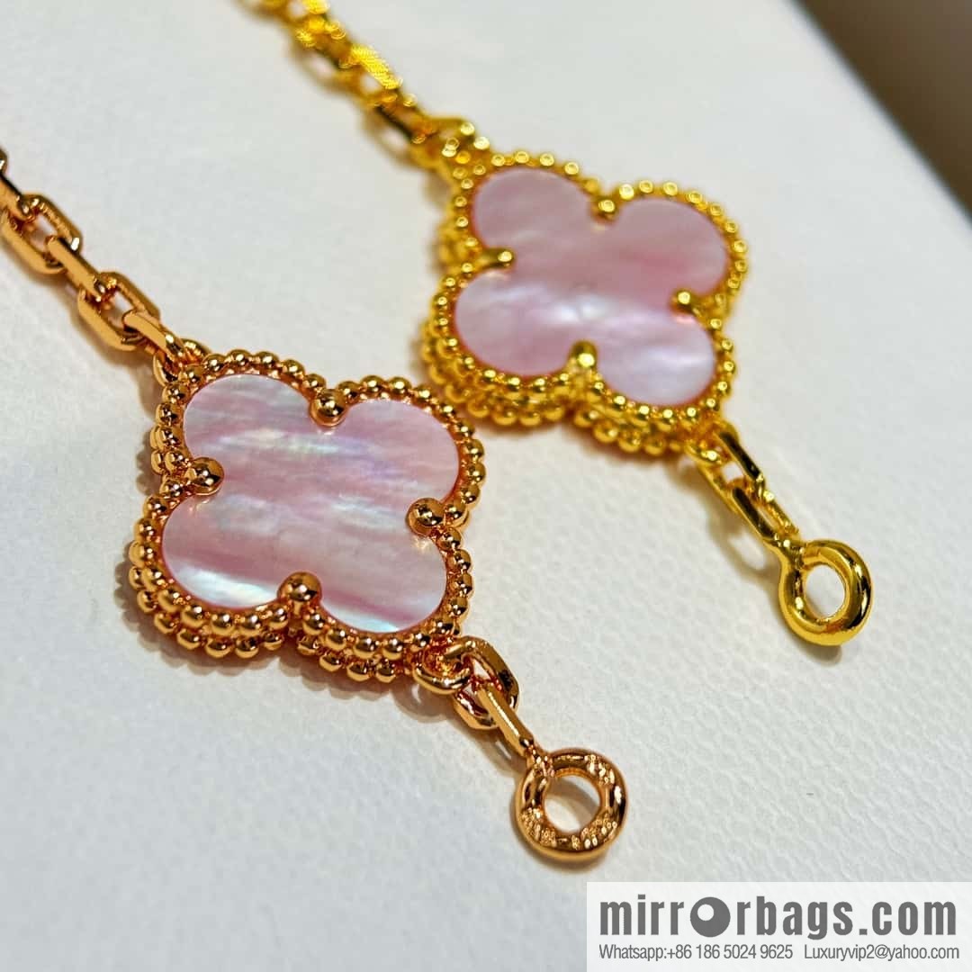 ❗️CNC version ❗️ ☀️ Van Cleef & Arpels powder Fritillary four-leaf clover five-flower bracelet ☀