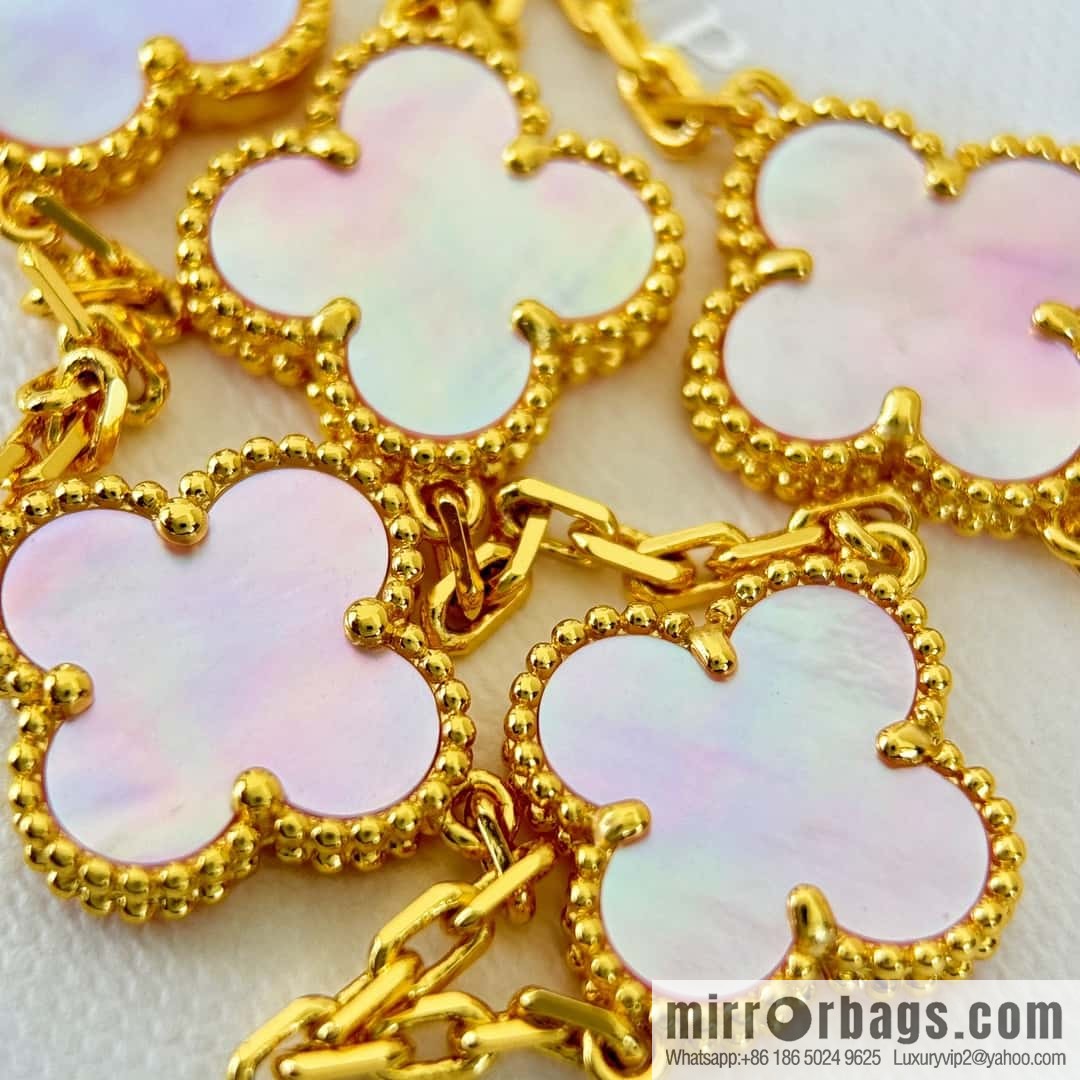 ❗️CNC version ❗️ ☀️ Van Cleef & Arpels powder Fritillary four-leaf clover five-flower bracelet ☀