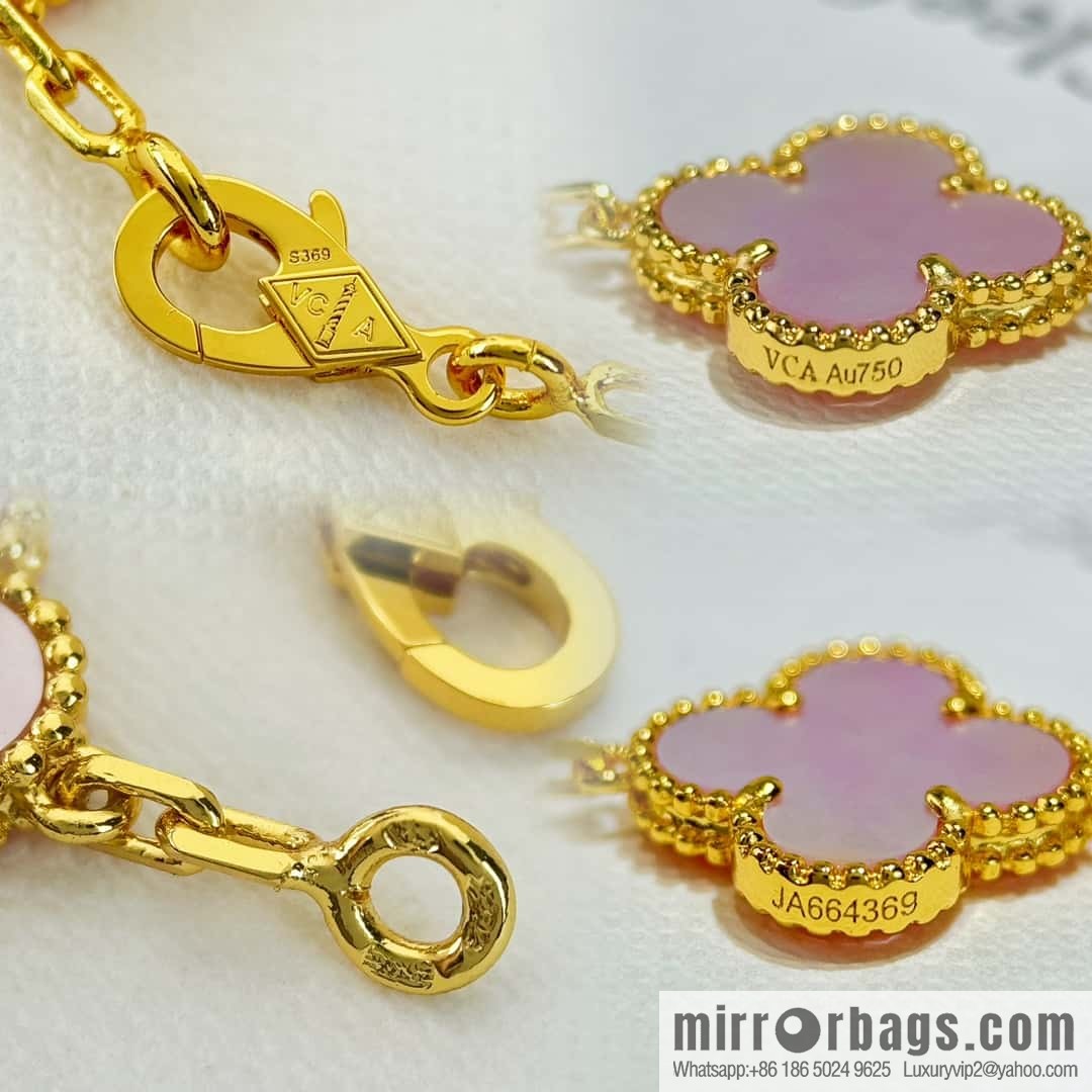 ❗️CNC version ❗️ ☀️ Van Cleef & Arpels powder Fritillary four-leaf clover five-flower bracelet ☀