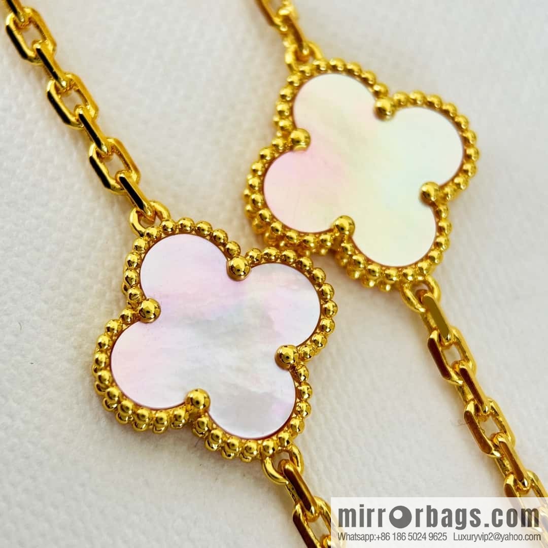 ❗️CNC version ❗️ ☀️ Van Cleef & Arpels powder Fritillary four-leaf clover five-flower bracelet ☀